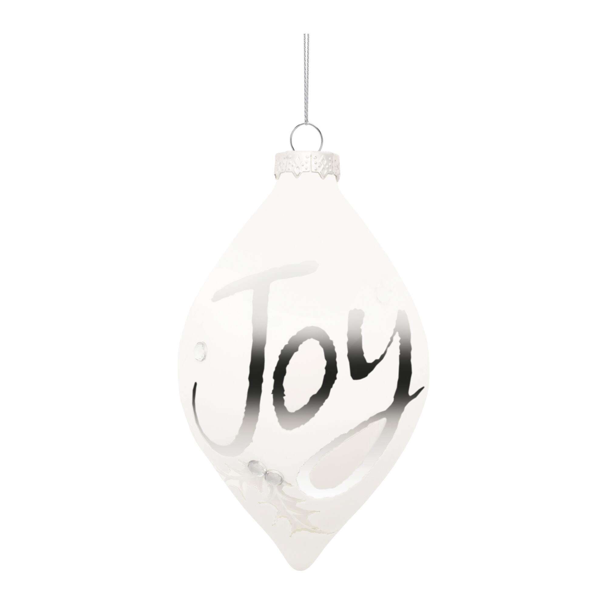 Frosted Glass Joy Ornament Set, 6ct.